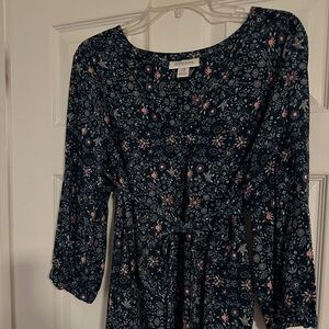 Motherhood Maternity Floral Shirt with Tie